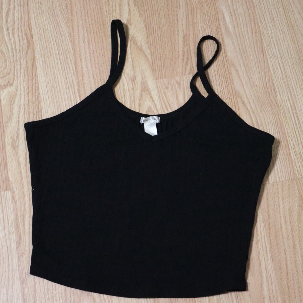 Black Ribbed Tank Top